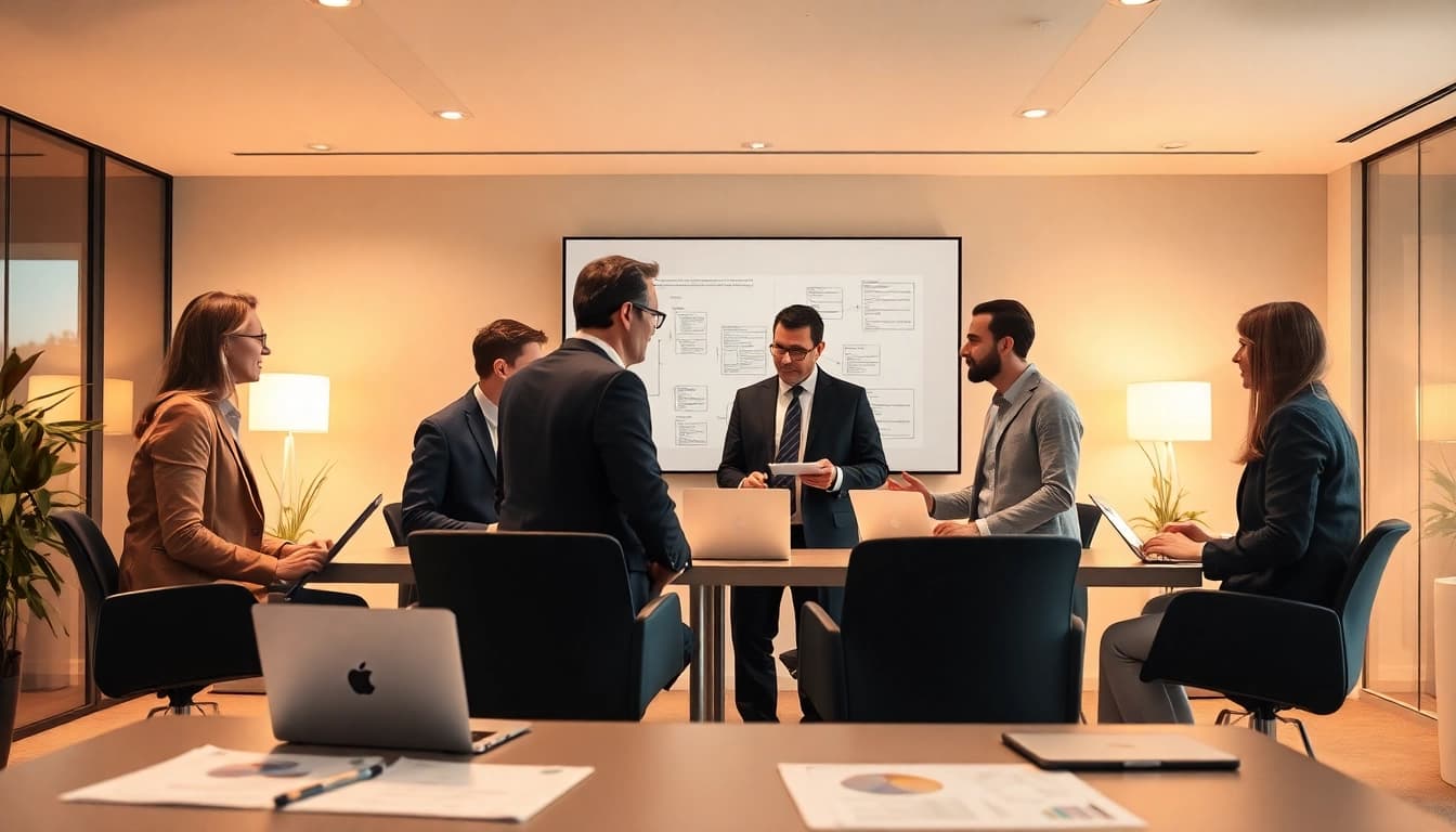 Strategisches Meeting in der Personalberatung im Vertrieb mit engagierten Spezialisten.