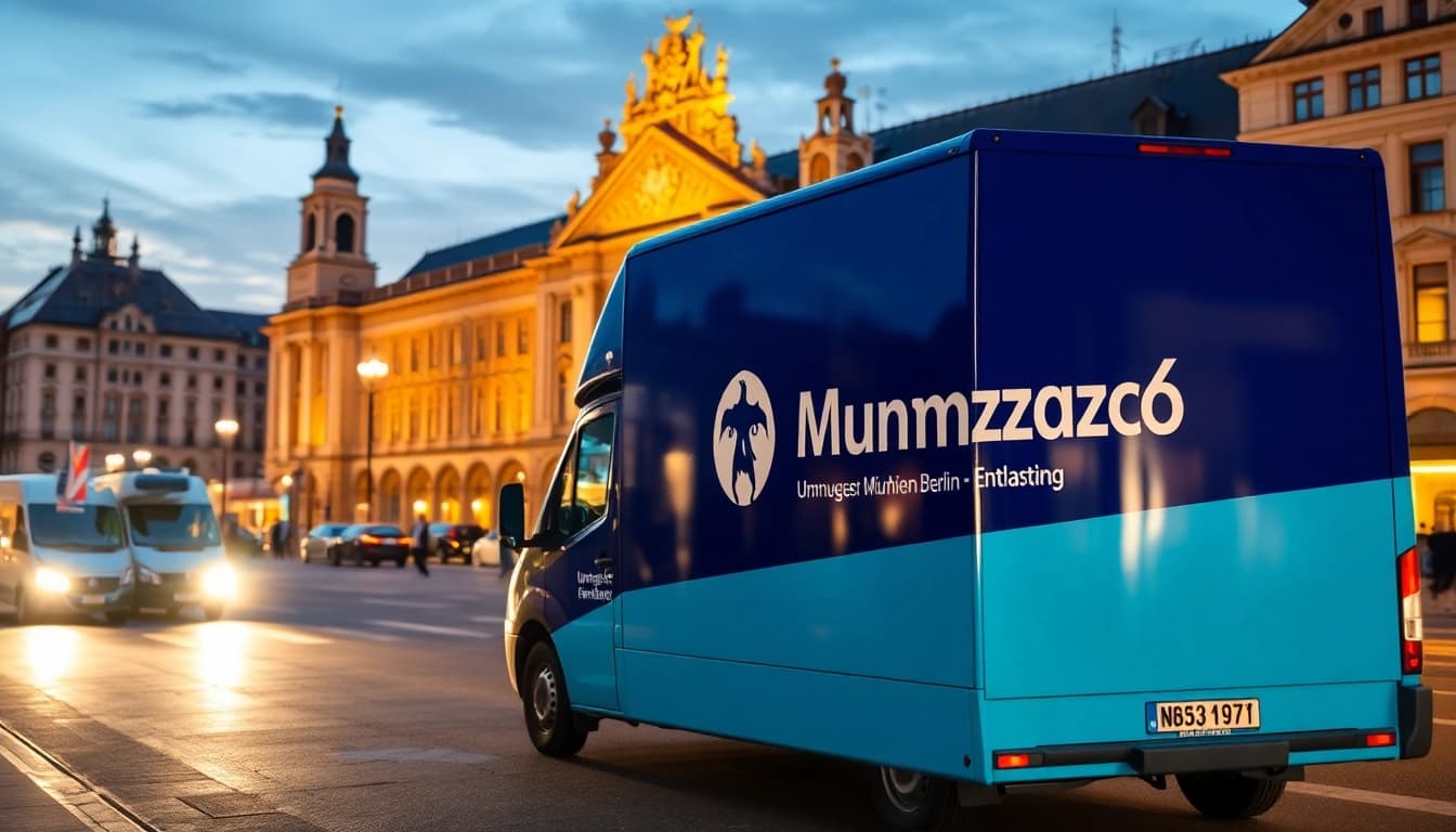 Professionelles Umzugsfahrzeug in München mit Fokus auf Umzugskosten München Berlin, bereit für den Transport.
