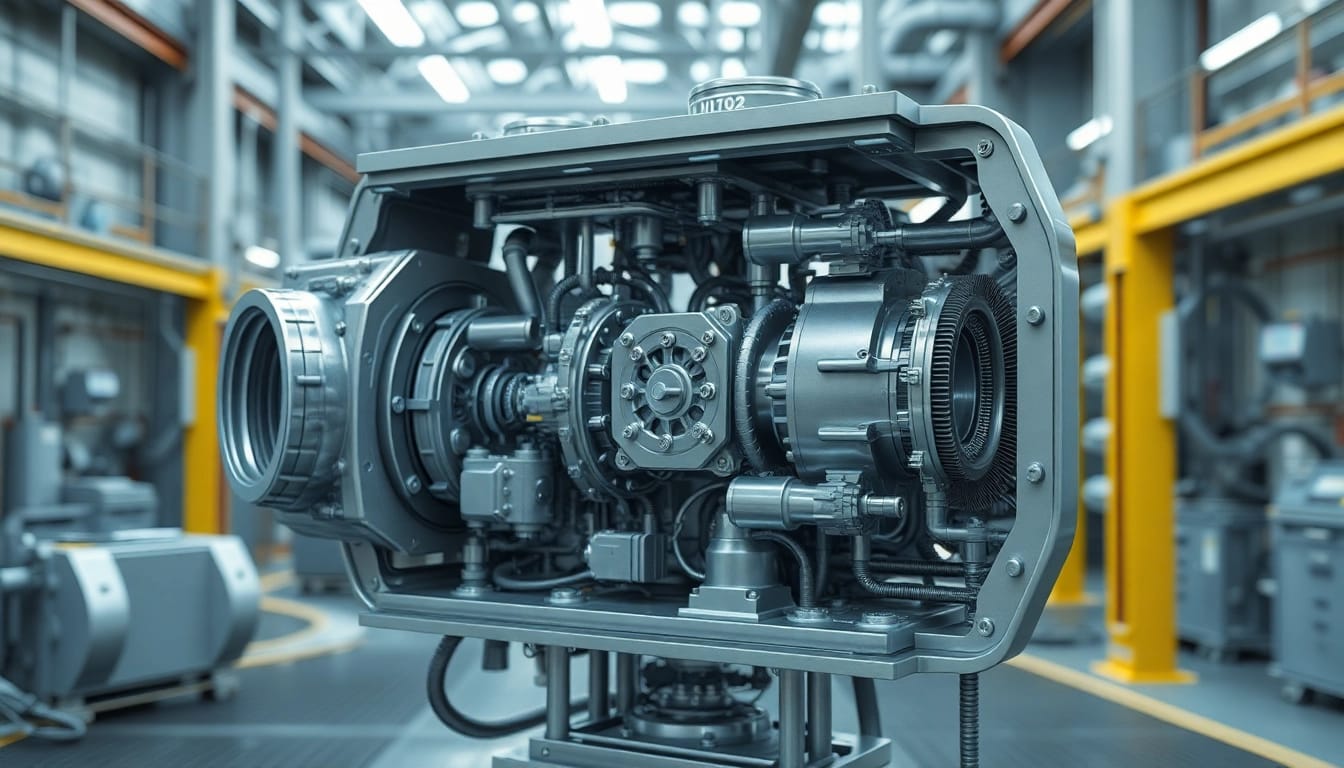 Visualize a complex Technische Animation of a mechanical component in a high-tech setting, demonstrating detailed features and functionality.
