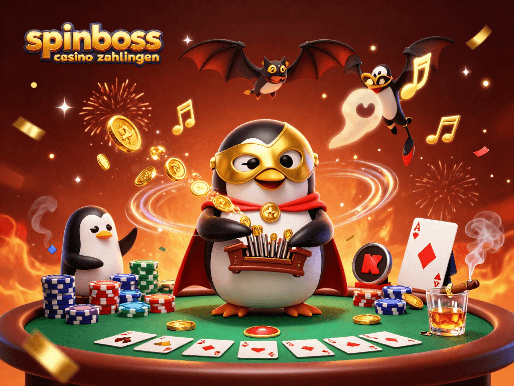 Erleben Sie die spektakulären Spinboss Casino Zahlungen mit unserem lebhaften 3D-Illustrationsbild.