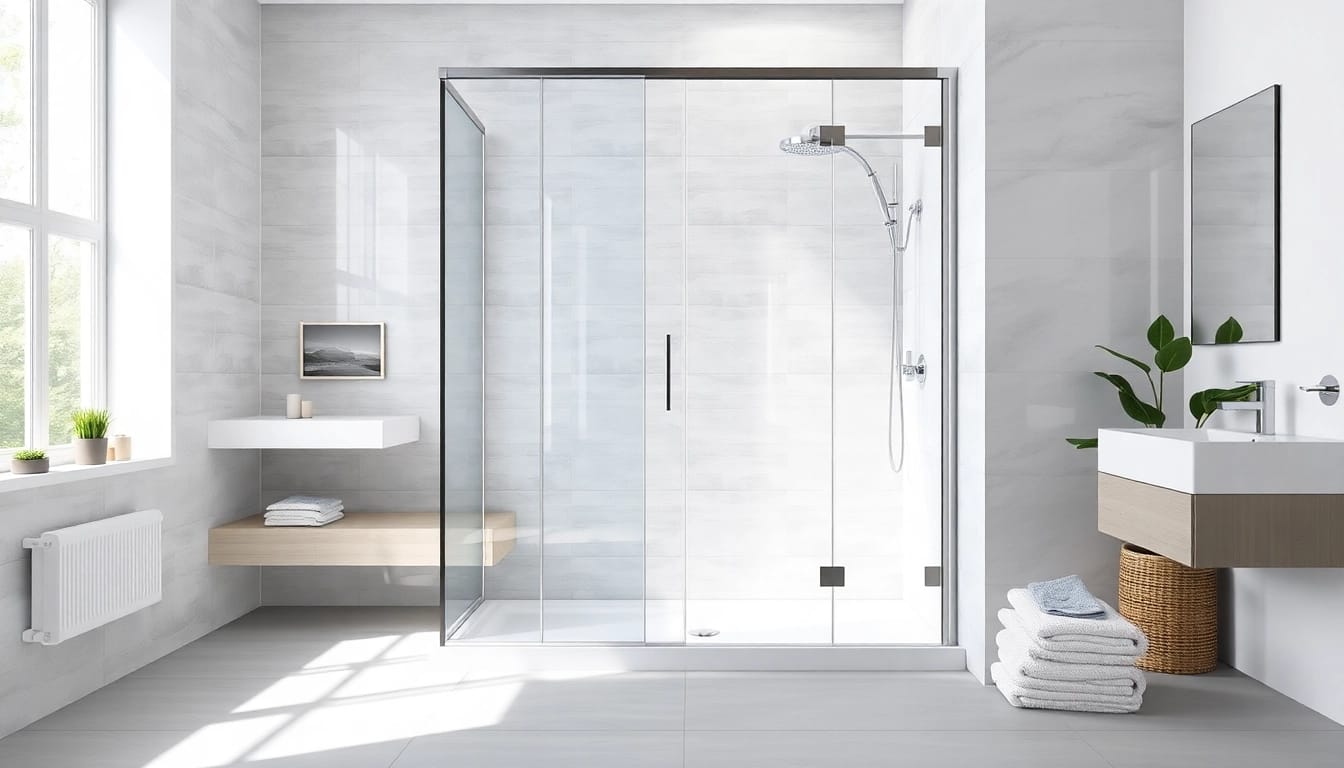 Stylish sonni Duschkabine 80x80 in einem modernen Badezimmer mit eleganten Details.