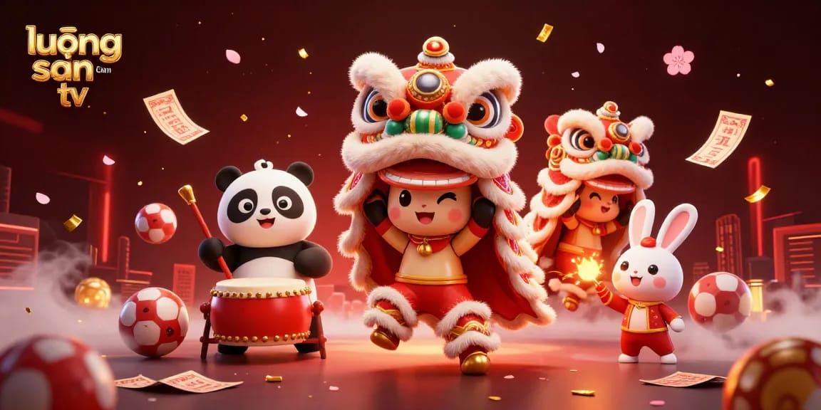 Engage in sports betting excitement with lương sơn tv's lively 3D representation of a festive scene filled with action.