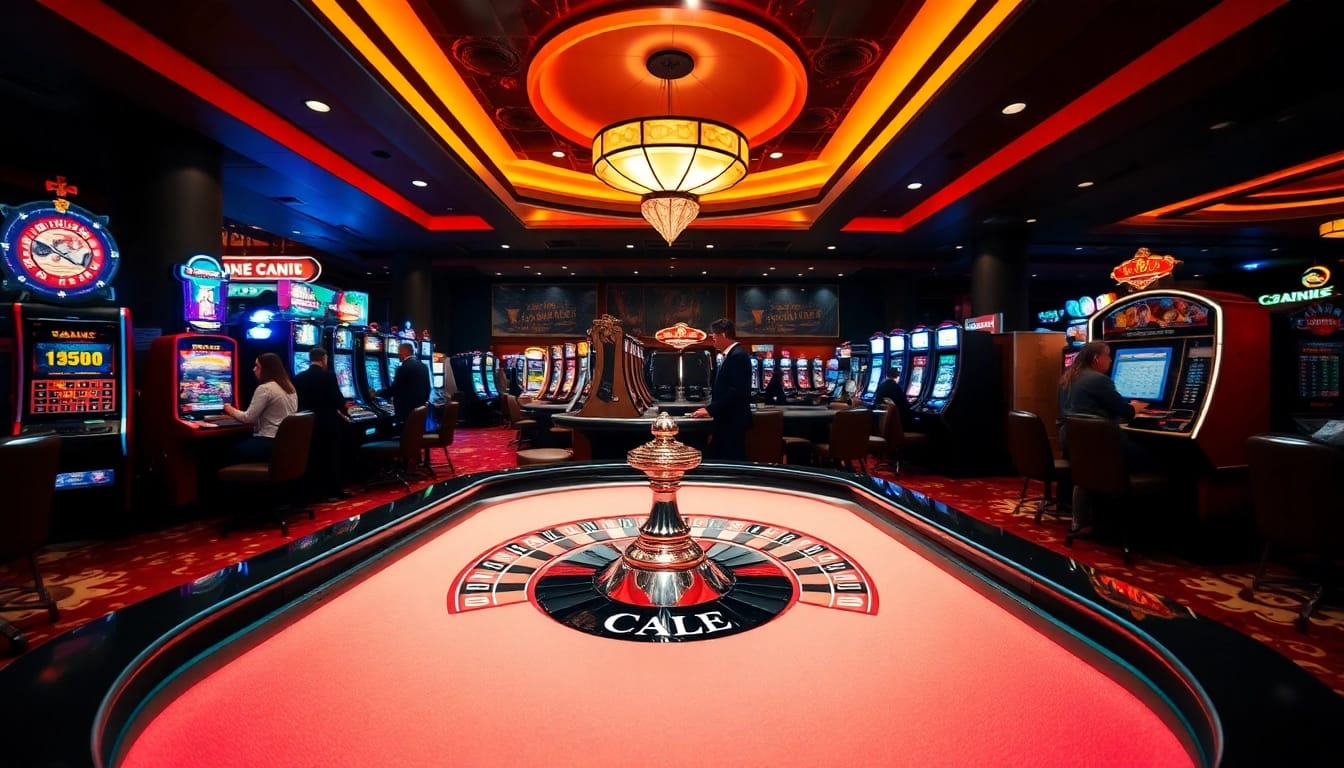 Erleben Sie die Spannung bei casinospielen.de in einem lebhaften Casino mit Roulettetisch.