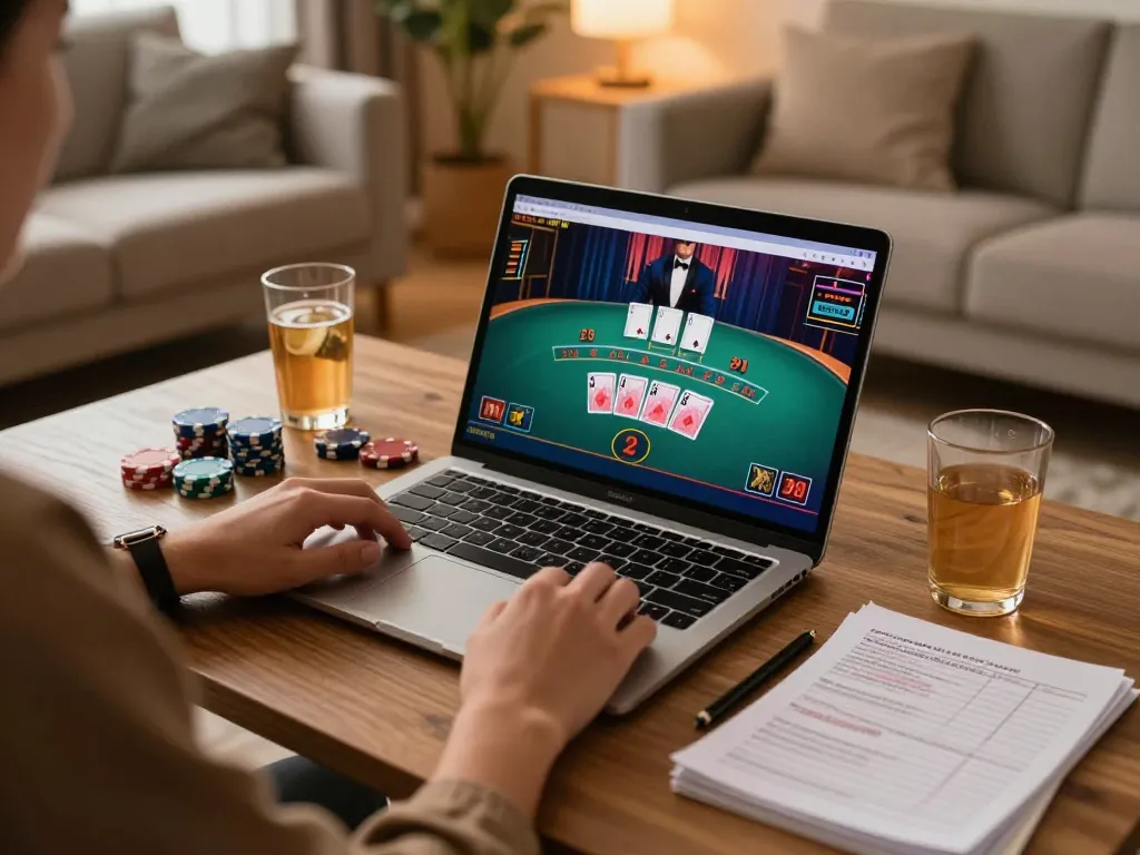 Player engaged in live dealer blackjack on 32win, showcasing a lively online gaming atmosphere.