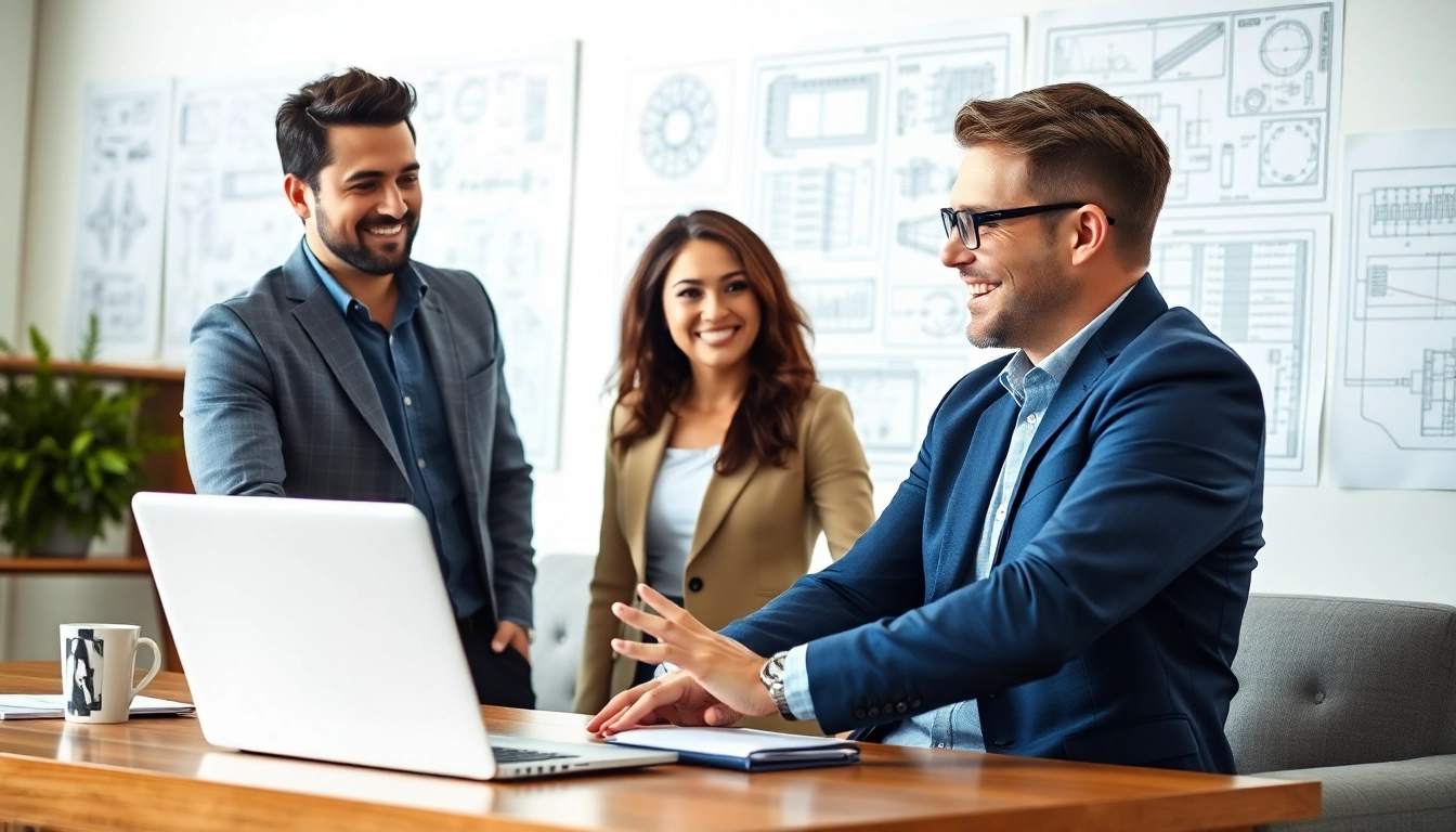 Headhunter Ingenieure im modernen Büro während einer Vorstellungsgesprächs-Sitzung.