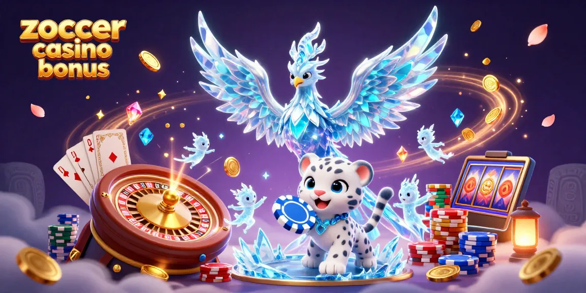 Genießen Sie den Zoccer Casino Bonus mit einem aufregenden, phantasievollen Casinobild voller Spaß und Farben.