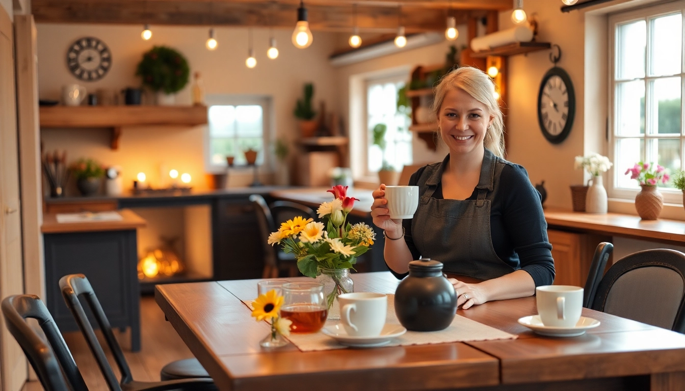 Hauswirtschaftskraft in Hameln bereitet mit Freude eine Tasse Tee in einem freundlichen Ambiente zu.
