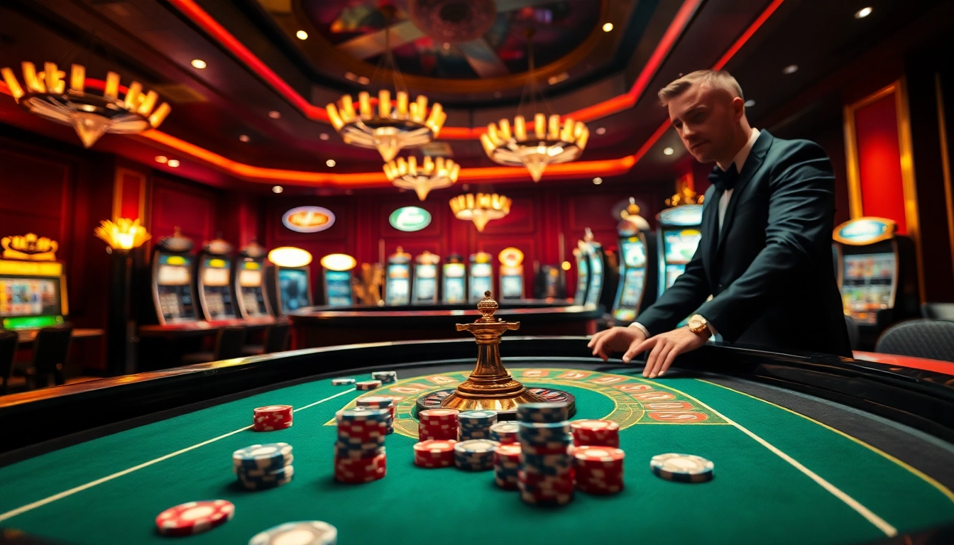 Bester Plagiatsprüfer online showcased amidst a vibrant casino scene with roulette and poker action.