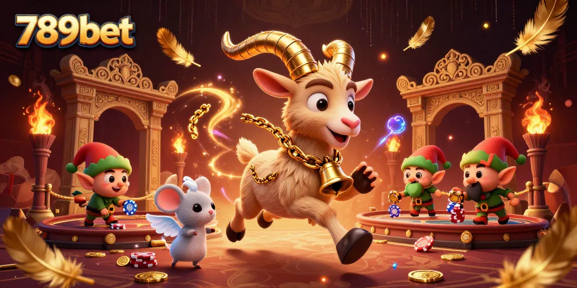 Experience 789bet excitement with Krampus and characters in a lively casino illustration.