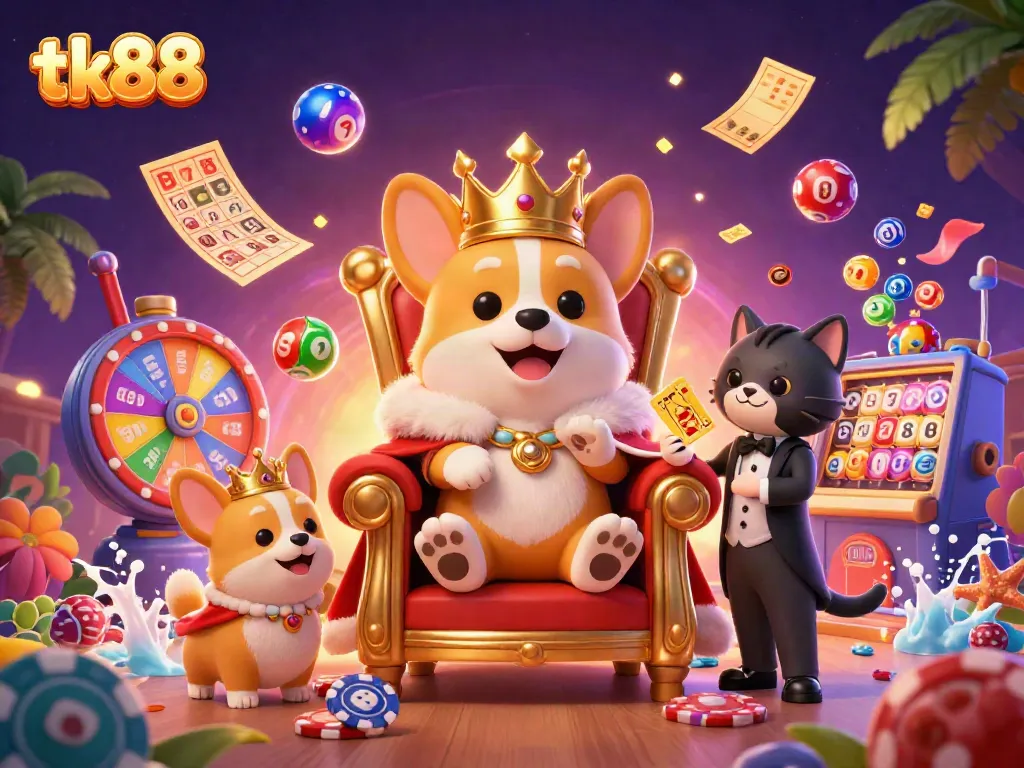 Experience dynamic gameplay with tk88 as a corgi king rules the casino realm.