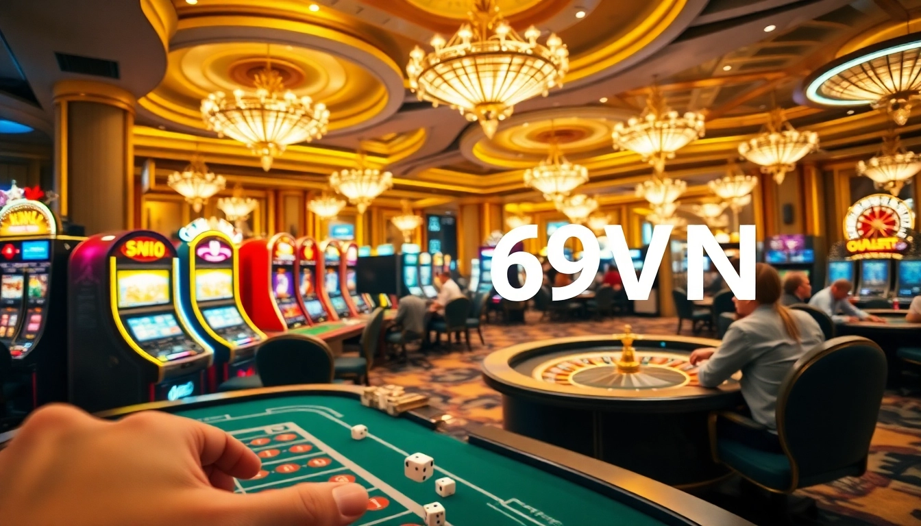 Experience the thrill of gaming at 69VN with vibrant slot machines and intense poker action.