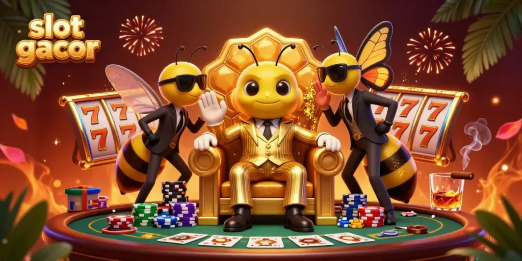 Experience the thrill of slot gacor action in this vibrant casino scene filled with excitement and winnings.