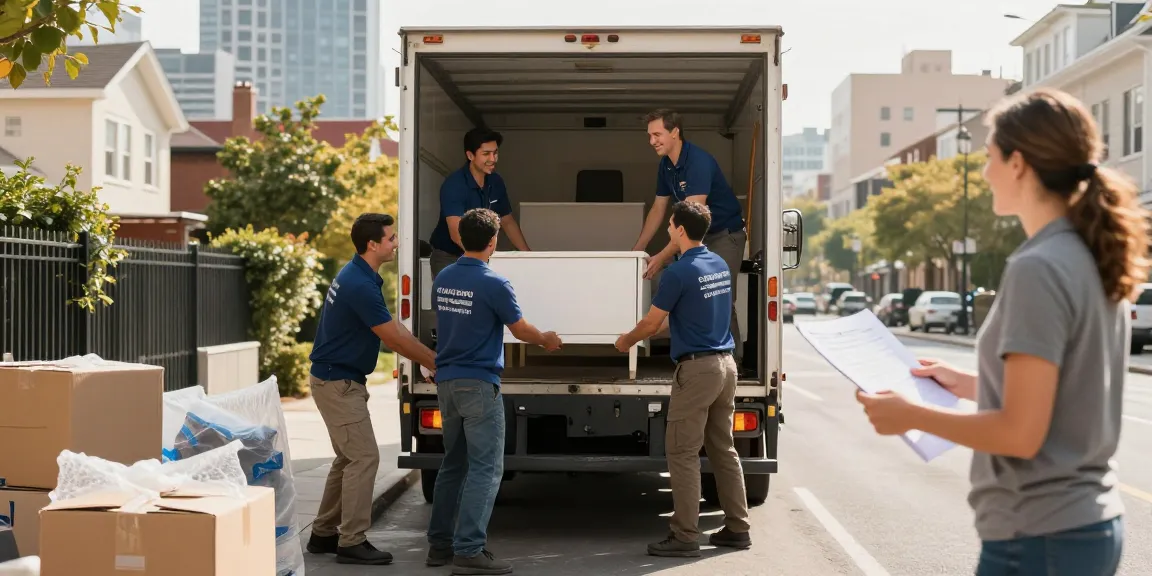 Umzugsunternehmen Bruchsal: Professionelles Team lädt Möbel in den Umzugswagen.
