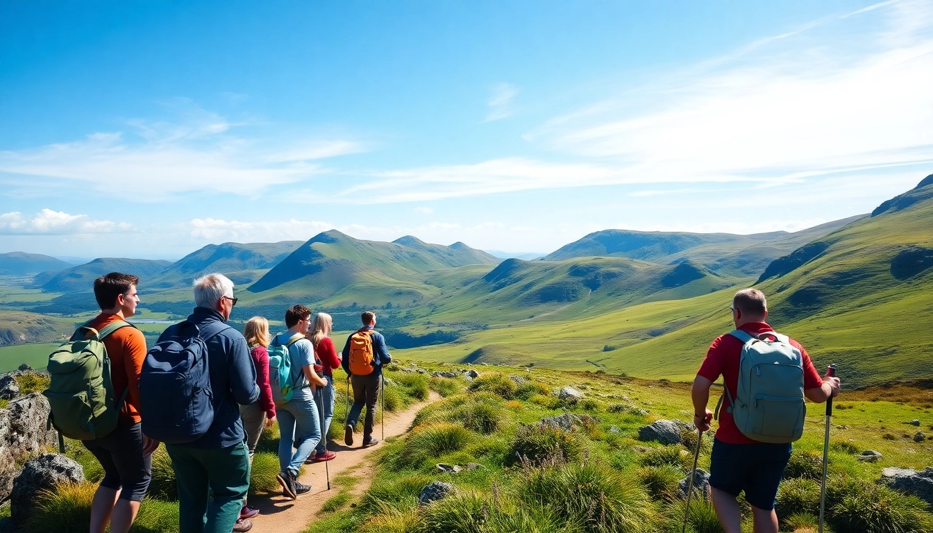 Kerry Way wandern mit einer Gruppe von Wanderern in der malerischen irischen Landschaft.