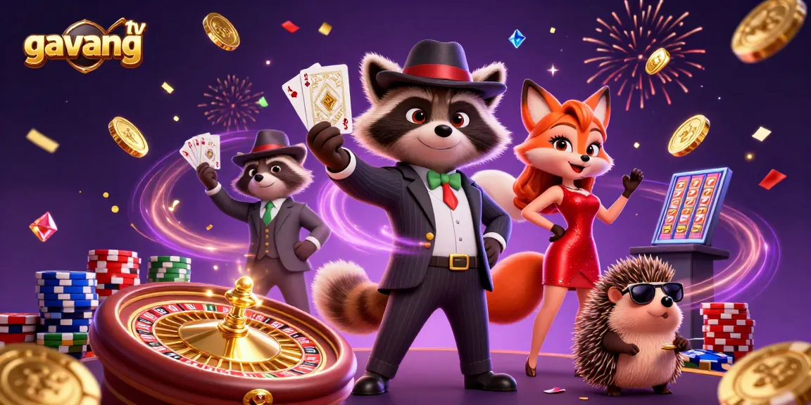 Engage with the thrilling world of gavang tv as raccoon masterfully unveils a royal flush amidst cascading treasures.