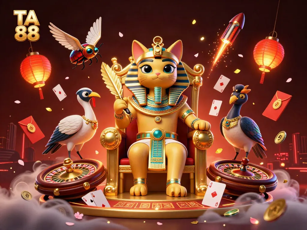 Engage with TA 88's thrilling casino games, featuring vibrant characters and dynamic elements.