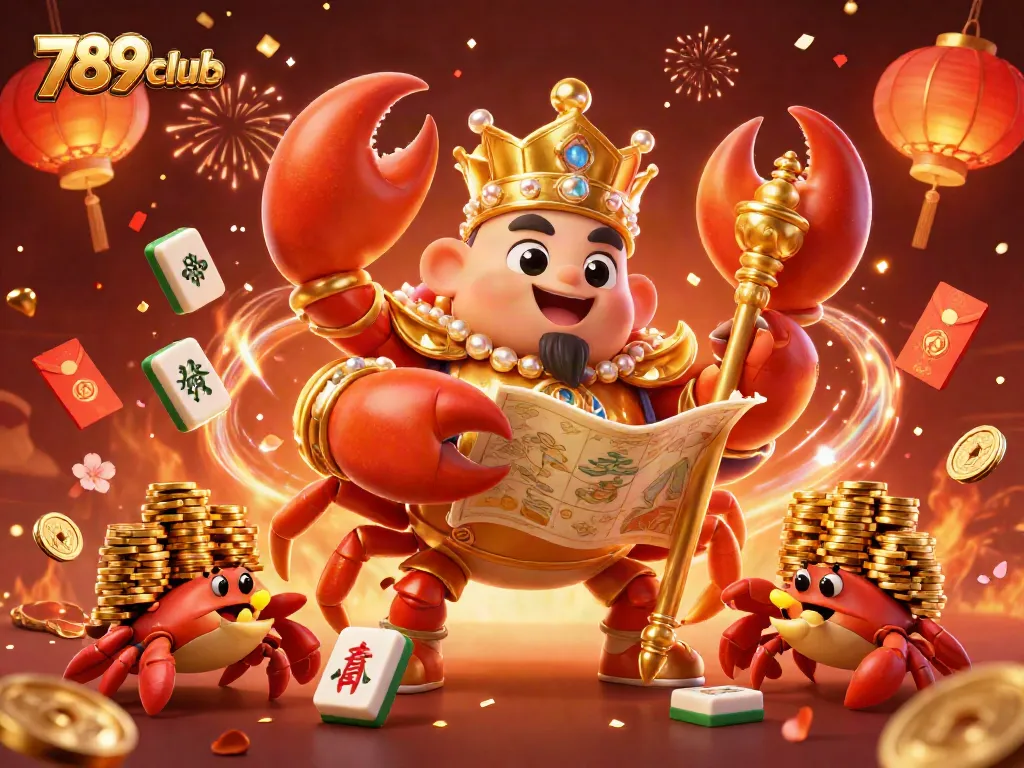 Engage with thrilling 789club gameplay featuring a golden crab emperor and vibrant gaming elements.
