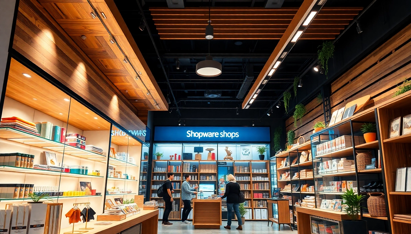 Shopware Shops präsentieren eine einladende Einkaufsumgebung mit einer Vielzahl von Produkten.