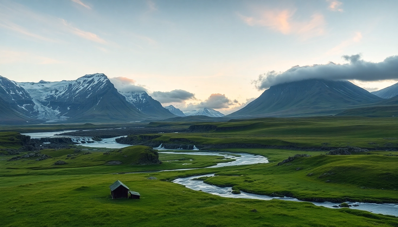 Erleben Sie die atemberaubende Landschaft während Ihrer Reise nach Island mit Gletschern und Wasserfällen.