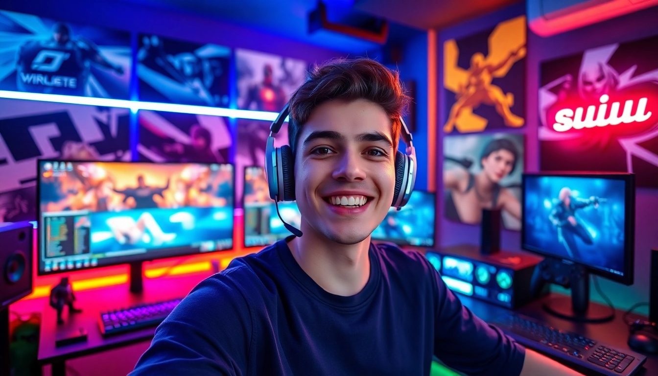 Twitch Streamer Österreich zeigt begeistertes Gaming in modernem Setup