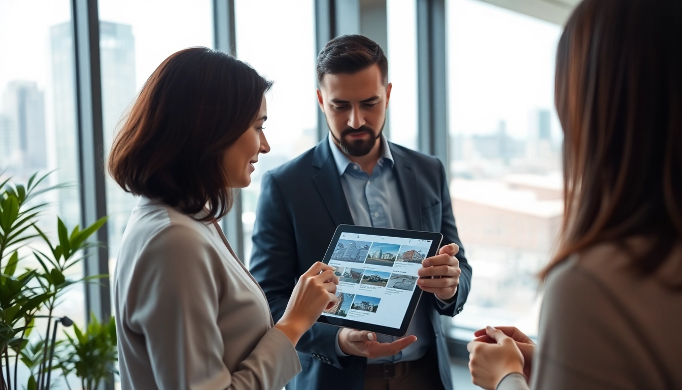 Mobilienmakler Frankfurt Riedberg zeigt digitale Angebote in einem modernen Büro.