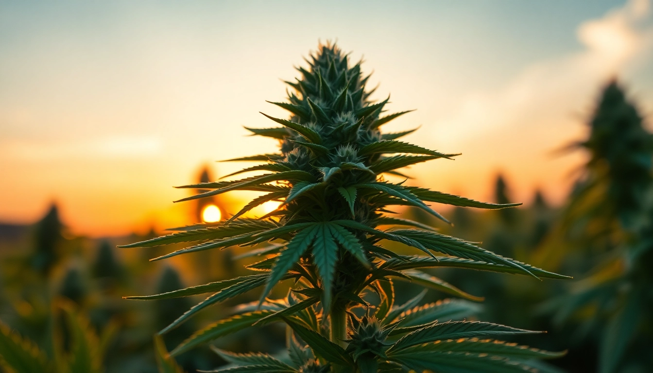 Bewunderung für eine blühende Cannabis Pflanze, die die Schönheit von Cannabis Deutschland symbolisiert.