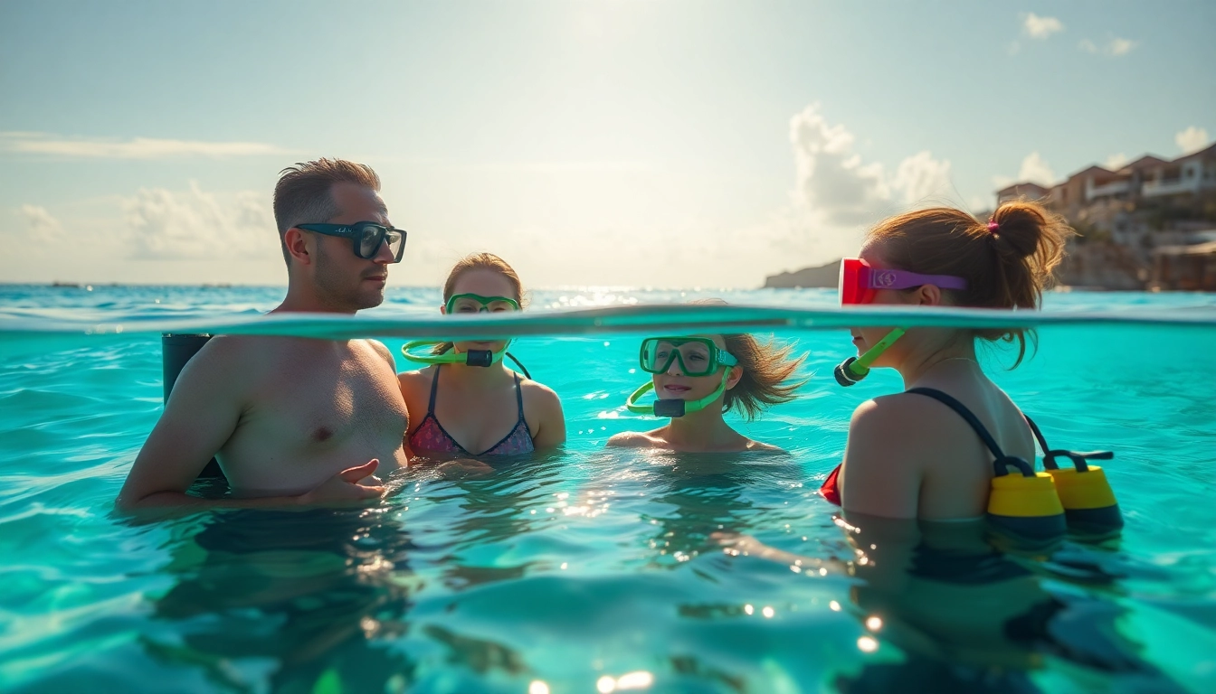 Tauchschule Playa del Carmen: Vorfreude beim Tauchen mit Tauchschülern und Lehrer.