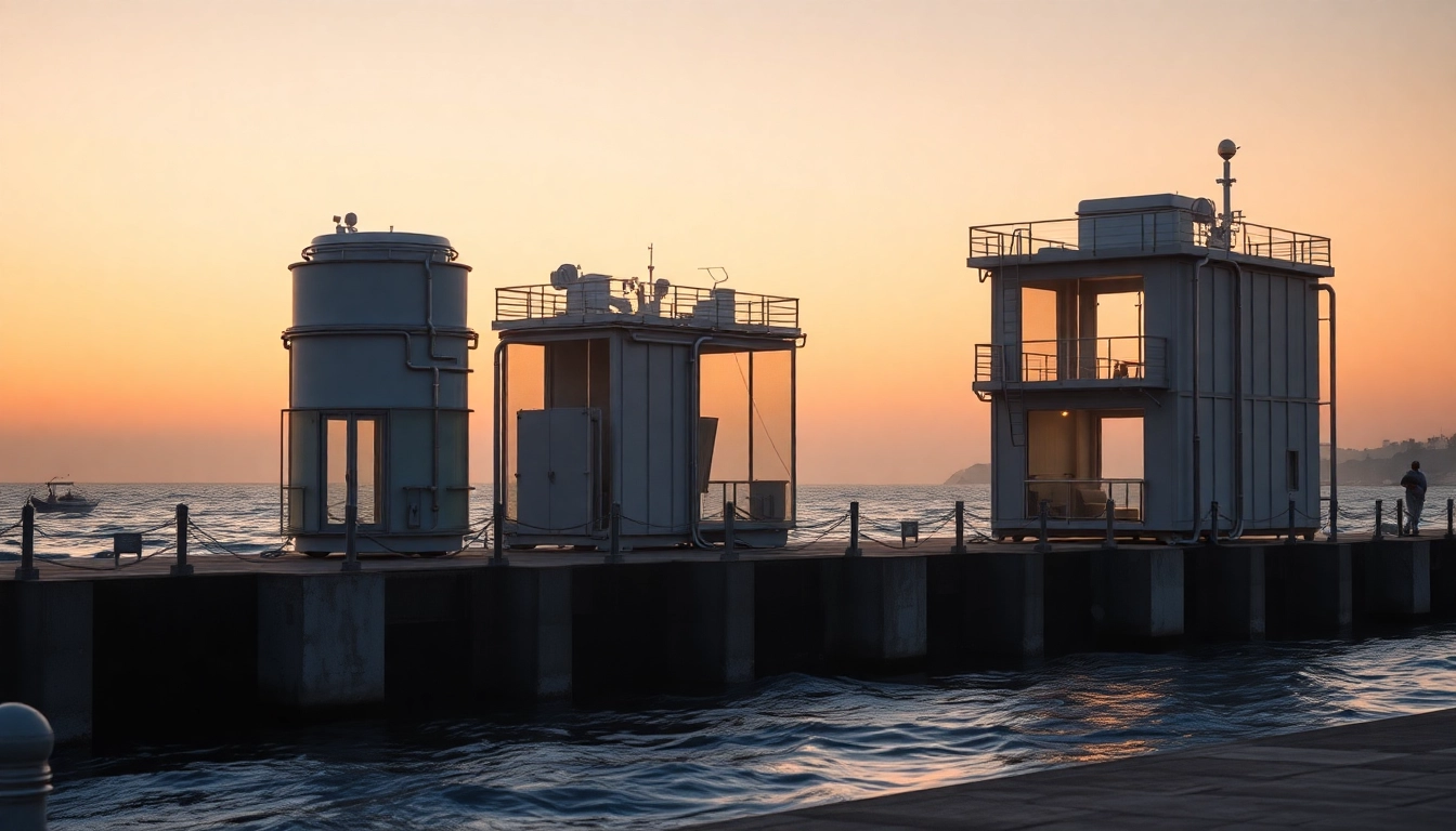 Moderne Hochwasserschutzsysteme schützen die Küstenlinie vor Überflutung.