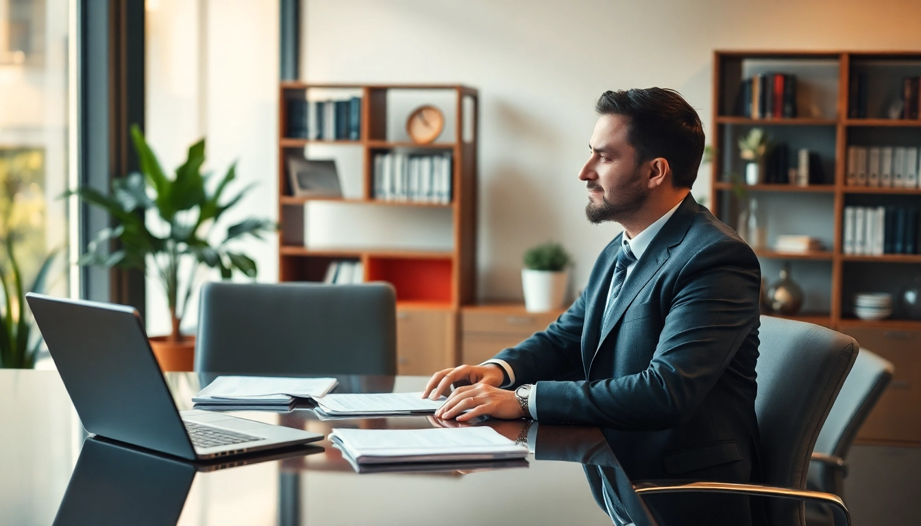 Headhunter Geschäftsführer führt ein inspirierendes Gespräch mit einem Bewerber in einem modernen Büro.