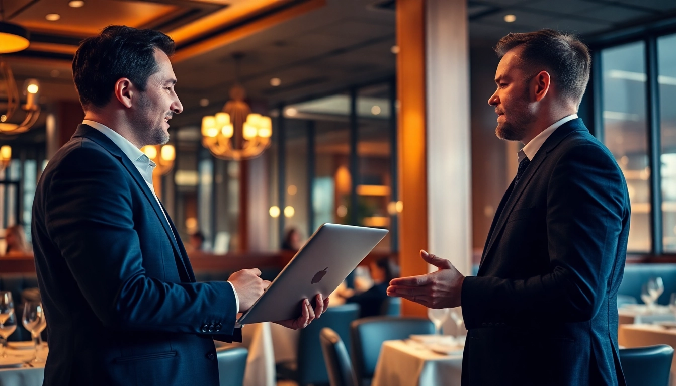 Headhunter Gastronomie in einem eleganten Restaurant bei der Rekrutierung von Fachkräften.