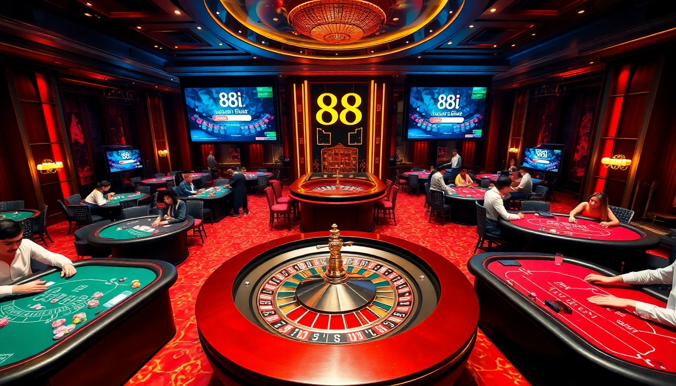 Experience the thrill of 88i đăng nhập in a vibrant casino atmosphere filled with blackjack and roulette.